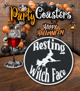 halloween party coaster - resting witch face k2 kevin 3d print model - Mito3D