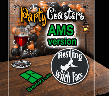 halloween party coaster - resting witch face ams k2 kevin 3d print model - Mito3D