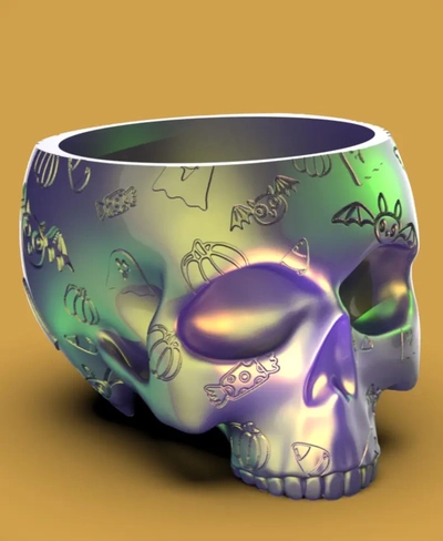 halloween print skull bowl planter - 3d by chelscct chelseycreatesthings on thangs holiday decor plants candy holder easy 3d print model - Mito3D