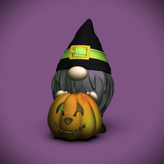 Halloween citrouille gnome +bougie chauffe plat version chelscct chelseycreatesthings 3d print model - Mito3D