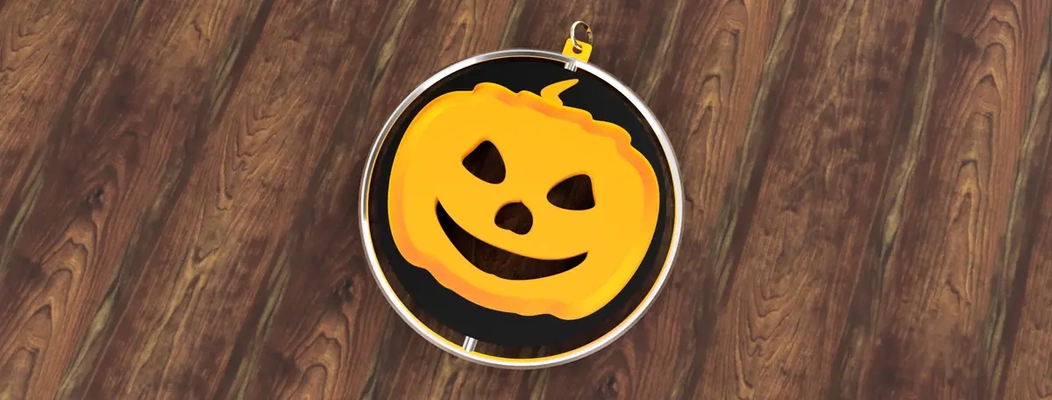 halloween pumpkin spinning keyring - 3d by oddity on thangs 3d print model - Mito3D