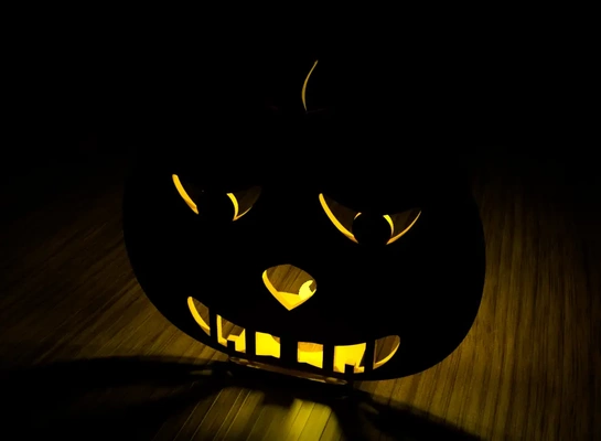 halloween sinister grin pumpkin tealight stand - 3d by oddity on thangs 3d print model - Mito3D