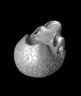 halloween swirl skull planter-bowl Arts & Entertainment 3d print model - Mito3D