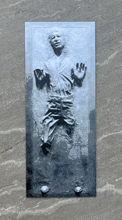 han solo carbonite filament painting - 3d by ian smalley on thangs starwars multicolour multicolor art filamentswap hueforge filamentpainting hansolo 3d print model - Mito3D