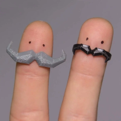 handle bar mustache lil'hats'n'stuff - 3d by on thangs handlebar stache mini miniature tiny small disguise lil hats n stuff ring action figure figurine doll 3d print model - Mito3D