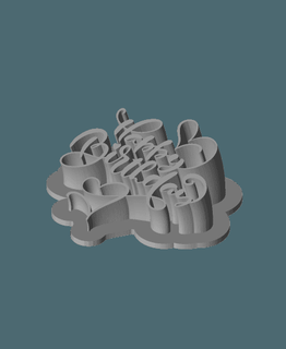 happy birthday calligraphy Extrusionstl Riegelschloss 3d print model - Mito3D