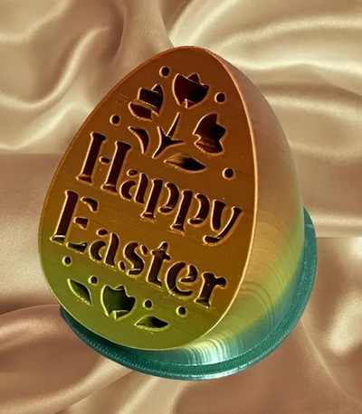 happy easter egg extrusion - 3d by milvetretired on thangs 3d print model - Mito3D