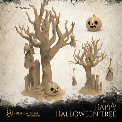 happy halloween tree - 3d by gracewindale on thangs 3d print model - Mito3D