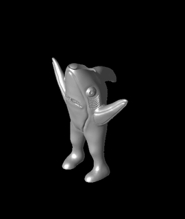 happy shark person bic buddy 3d print model - Mito3D