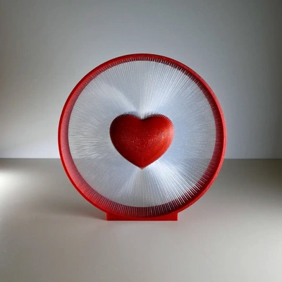 kalp teller sanat eseri 3d by baskı tavşanı teşekkürler 3dprintbunny telleri sevgili 3d print model - Mito3D