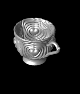 heartbeat tea set unique teacups 3d print model - Mito3D