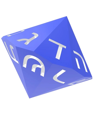 hebraico alfabeto d22 poliédrico morrer 3d by alfabético dados on 3d print model - Mito3D