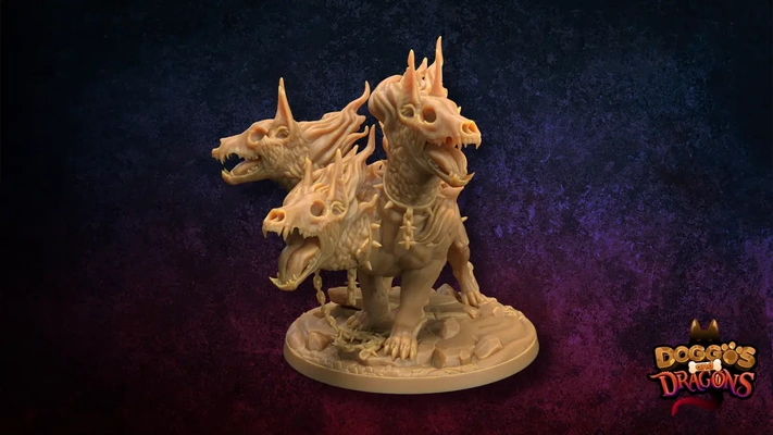 hellish cerberus - 3d by dragon trappers lodge on thangs 3d print model - Mito3D