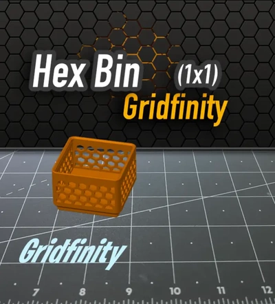 hex bin gridfinity 1x1 3d by k2 kevin on armazenamento bandeja 3d print model - Mito3D