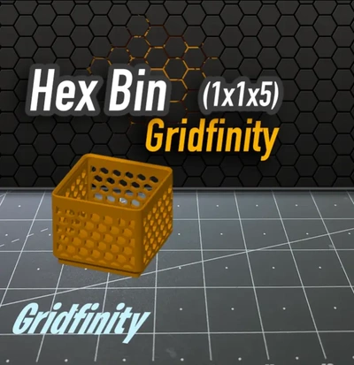 hex bin gridfinity 1x1x5 - 3d by k2 kevin on thangs storage 3d print model - Mito3D