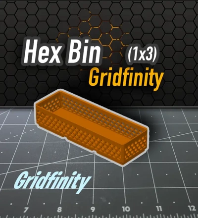hex bin gridfinity 1x3 - 3d by k2 kevin on thangs tray storage computer keyboard space bar 3d print model - Mito3D