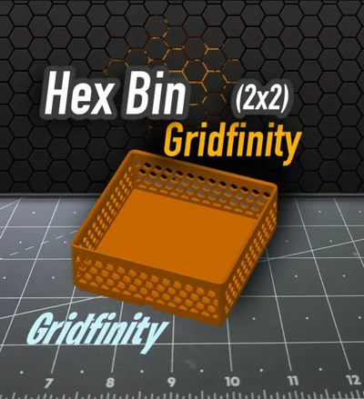 hex bin gridfinity 2x2 3d by k2 kevin on retângulo bandeja armazenamento 3d print model - Mito3D