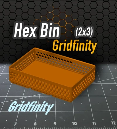 hex bin gridfinity 2x3 3d by k2 kevin on retângulo bandeja armazenamento 3d print model - Mito3D