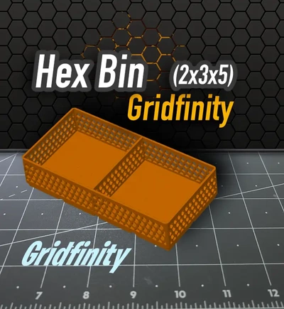 hex bin gridfinity 2x3x5 divider - 3d by k2 kevin on thangs tray storage 3d print model - Mito3D