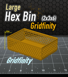 hex bin gridfinity 2x3x6 k2 kevin 3d print model - Mito3D