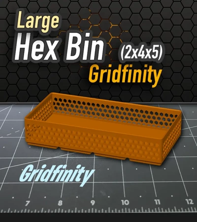 hex bin gridfinity 2x4x5 3d by k2 kevin on retângulo ampla 3d print model - Mito3D