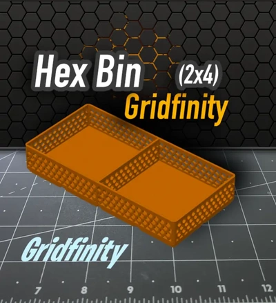 hex bin w divider gridfinity 2x4 - 3d by k2 kevin on thangs tray storage rectangle 3d print model - Mito3D