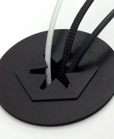 hexagone couvercle 6 pointed bureau oeillet système 3d by karenchaudesigns 3d print model - Mito3D