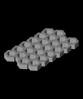 Hexagon Muster rot 3d print model - Mito3D