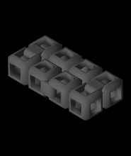 furado cubo 20mm3mf 3d modelo ocioso 3d print model - Mito3D
