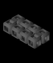 furado cubo 50mm3mf 3d modelo ocioso 3d print model - Mito3D