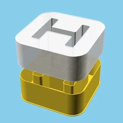 hospital logo square a letter 'h' nestable box v1 - 3d by ppac on thangs 3d print model - Mito3D