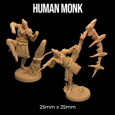 humano monge 3d by dragão caçadores apresentar on 3d print model - Mito3D