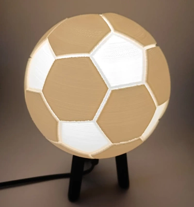 híbrido suspensão escrivaninha futebol luminária 3d by ri0m0 on fu bola lampe 3d print model - Mito3D