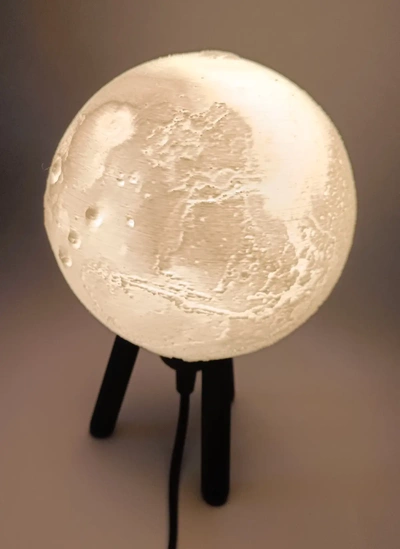hybride pendaison bureau mars lampe 3d by ri0m0 planète lithophane nasa 3d print model - Mito3D