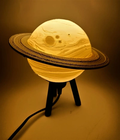 híbrido colgando escritorio saturno lámpara 3d by ri0m0 on gracias planeta litofano solar sistema espacio nasa 3d print model - Mito3D