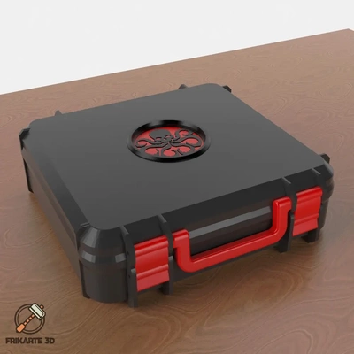 hydre outil boîte 3d by frikarte3d outils saluer merveille bouclier capitaine amérique rouge crâne 3d print model - Mito3D