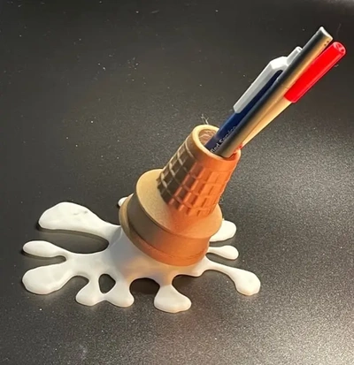 ice cream cone splat pen holder - 3d by milvetretired on thangs 3d print model - Mito3D