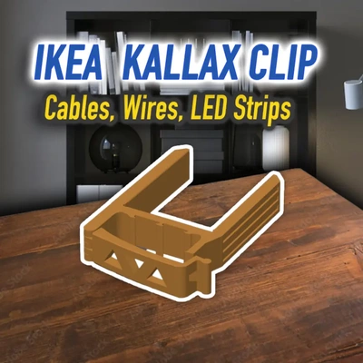 ikea kallax agrafe câbles fils leds 3d by k2 kevin câble led titulaire soutien 3d print model - Mito3D
