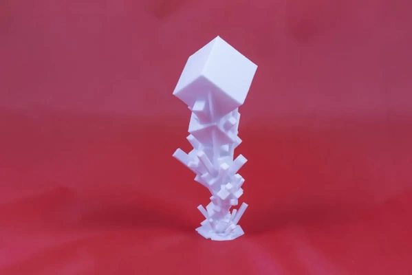 impulsion 2 vr sculpture 3d by art sculpter conception explosion cubes cubique cube poly action moment congelé gemmes gemme virtuel réalité 3d print model - Mito3D