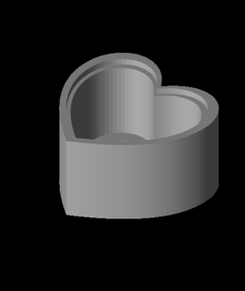 initials simple heart box lid remix 3d print model - Mito3D