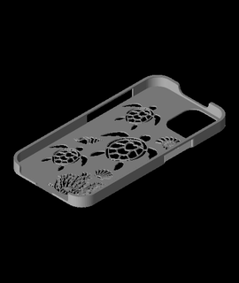 iphone 14 caso funda mar tema yurokos dispositivos 3d print model - Mito3D