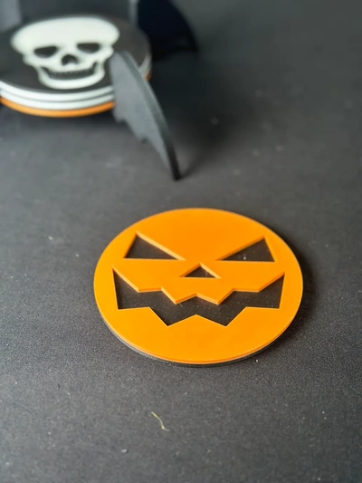 jack lantern coaster 3d by bros conception 3d print model - Mito3D