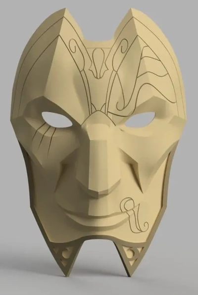 jhin máscara liga of leyendas 3d by villano apuntalar tienda on gracias 3d print model - Mito3D