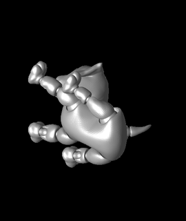 jointed dog laying reduced fixedstl 3d model thangs 3d print model - Mito3D