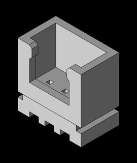 jst xh 3pins masculino paso crudo printcipl4 3d print model - Mito3D