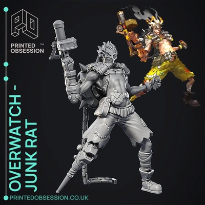 junk rat - overwatch fan art 3d by printedobsession on thangs toy model anime manga figurine game ea 3d print model - Mito3D