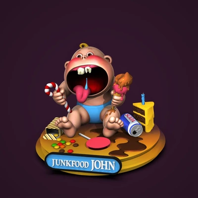 junkfood john -garbage pail kids - 3d by chelscct chelseycreatesthings on thangs 3d print model - Mito3D