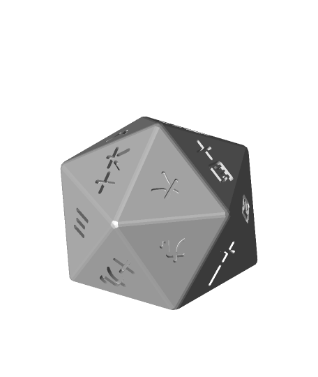 kanji d20 dé 3d modèle hariédo 3D print model - Mito3D