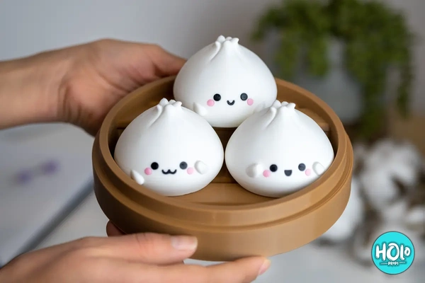 kawaii dim sums in a cute basket - 3d by holoprops on thangs 3d print model - Mito3D