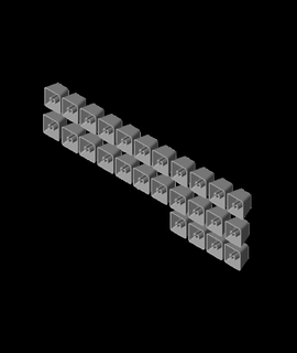 keyboard caps - braille alphabet a-zstl 3d print model - Mito3D